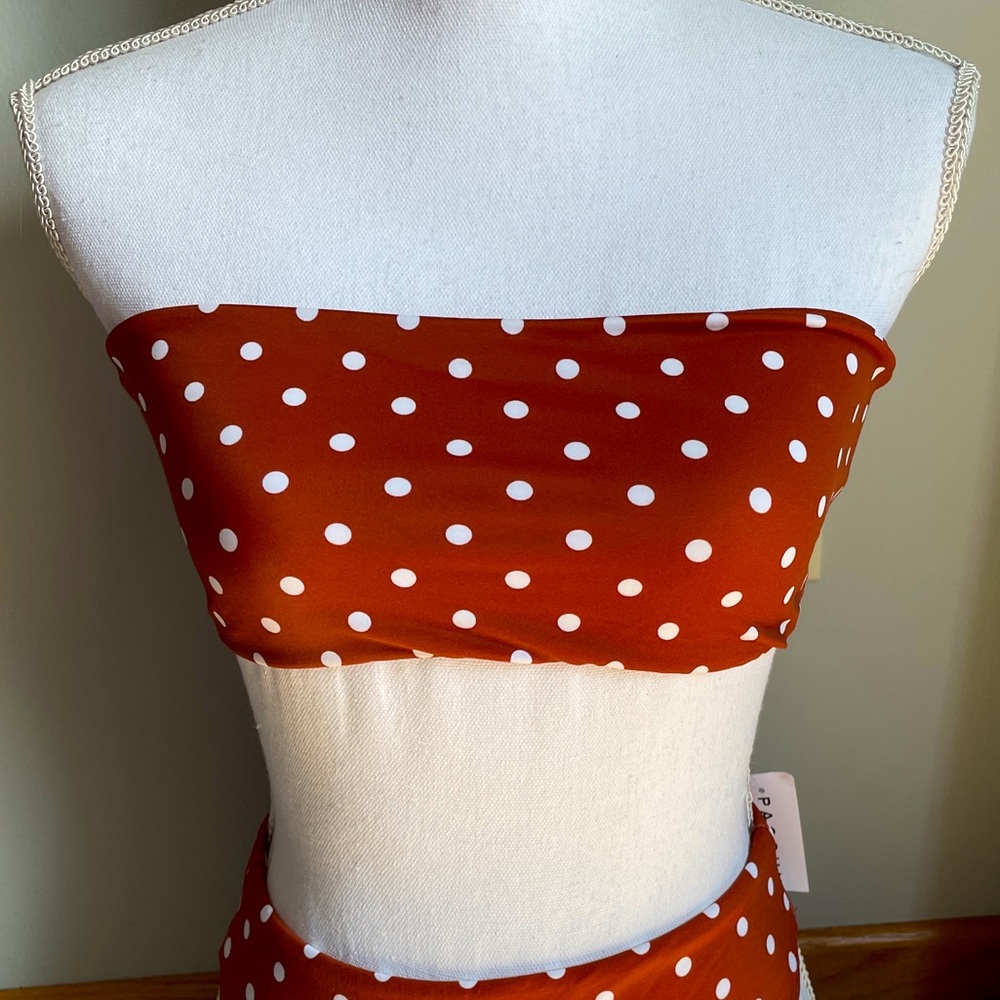 L.A. Hearts Strapless Polka Dot Bikini Top